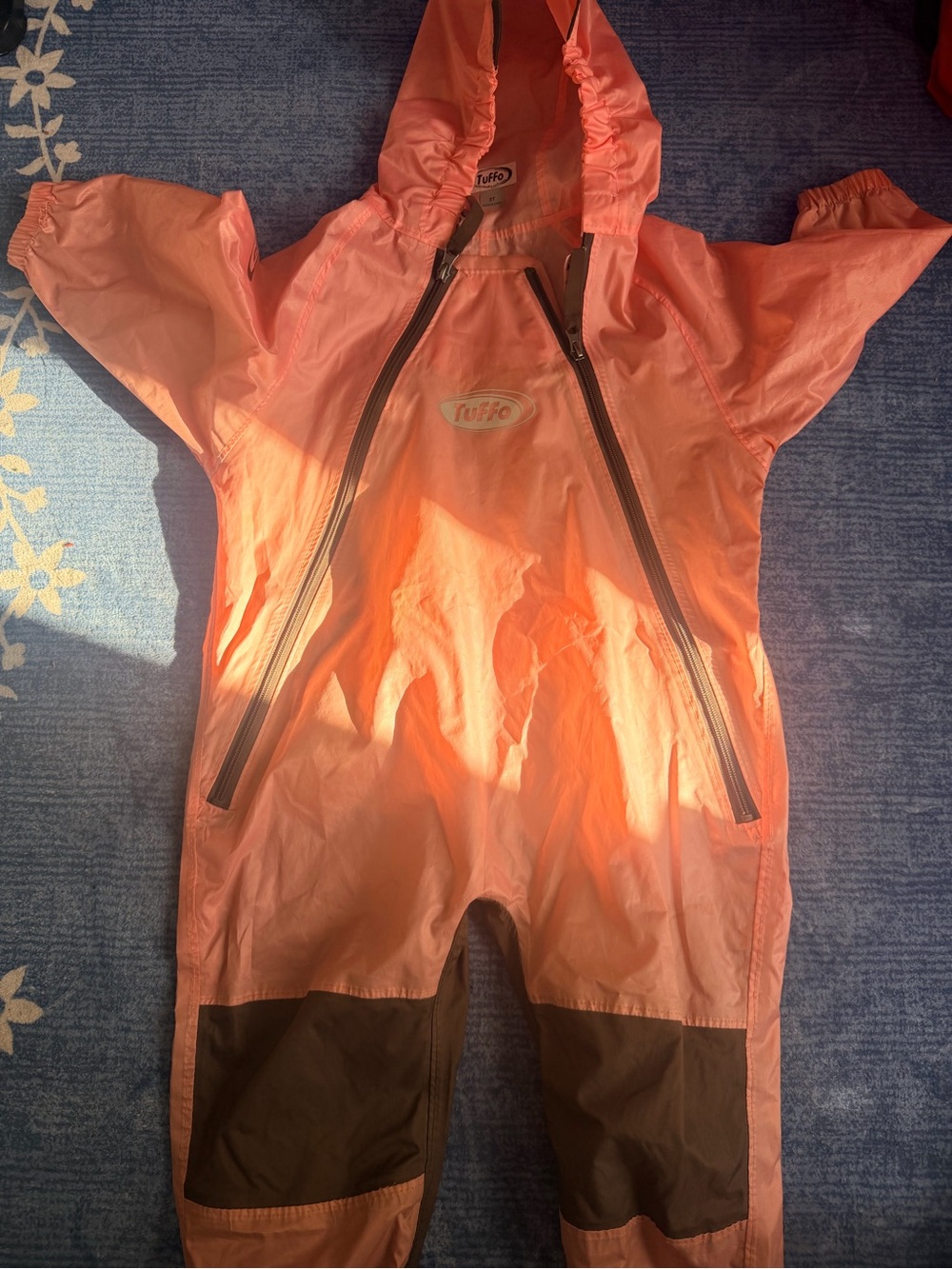 Tuffo Kids Waterproof Hooded One-Piece in Coral Pink